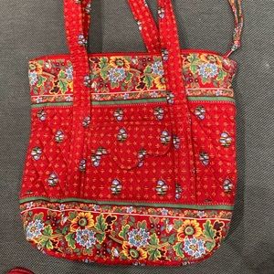 Retired Vera Bradley Handbag Purse Red Floral